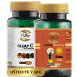 Bočice Hug Your Life proizvoda Beauty Harmony AstaxSUNa i Super C Antioksidanta