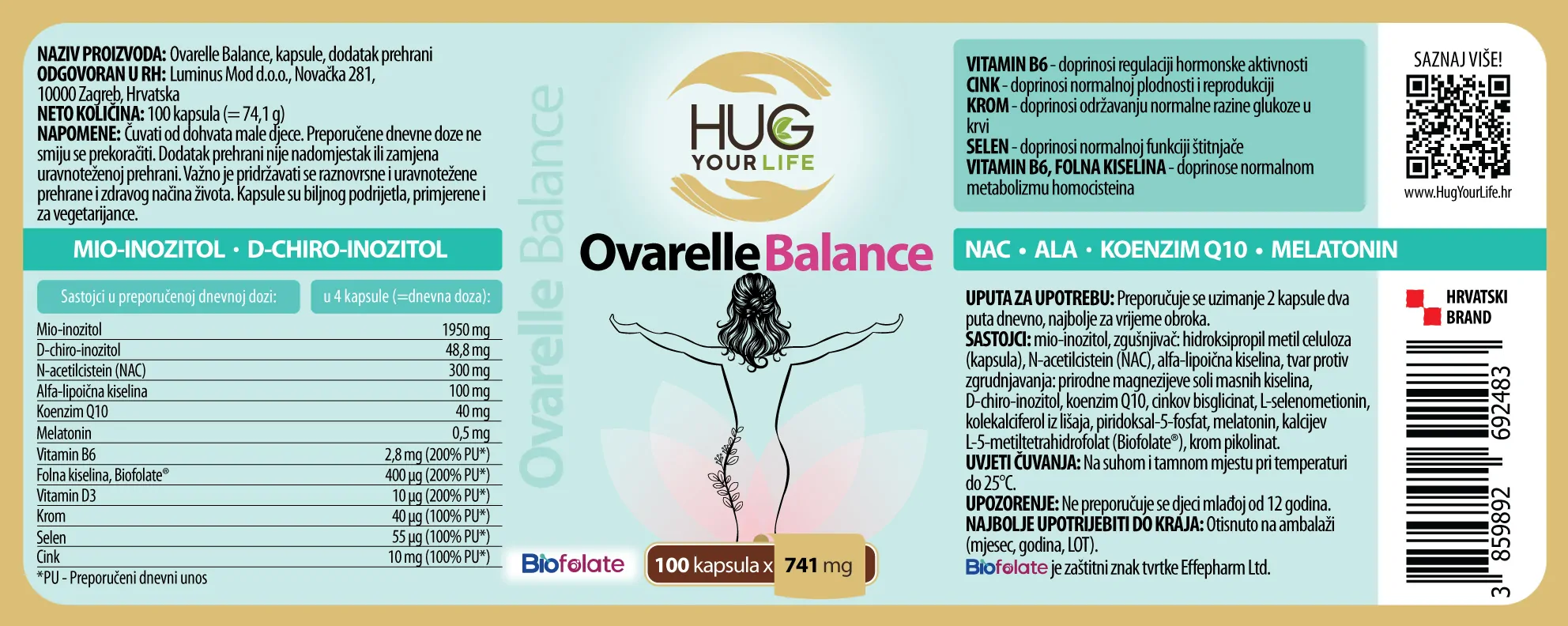 Hug Your Life Ovarelle Balance etiketa