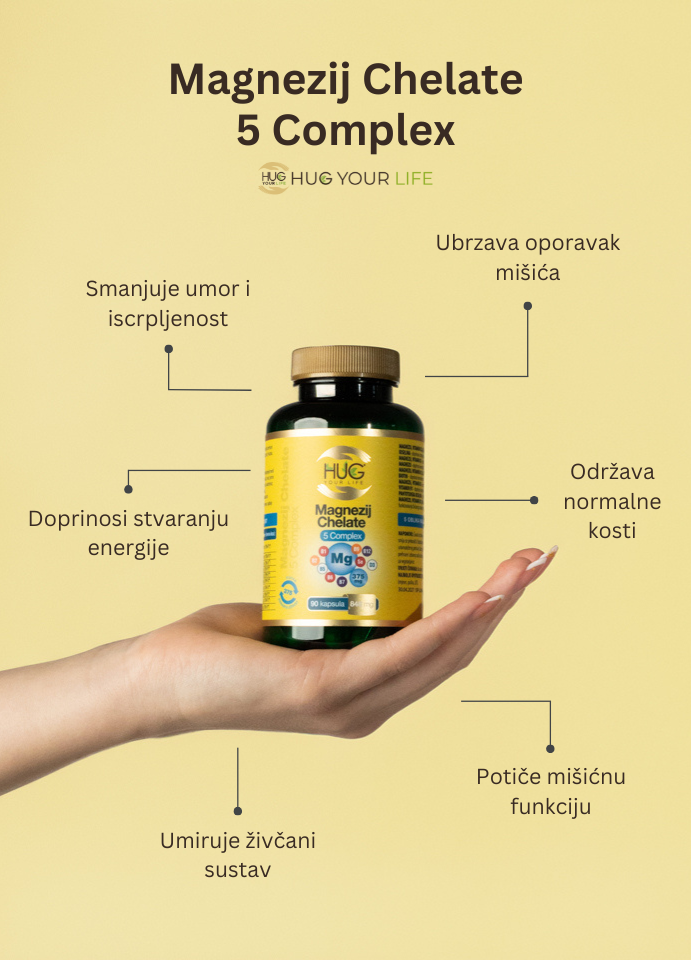 Benefiti Hug Your Life Magnezij Chelate 5 Kompleks dodatka prehrani