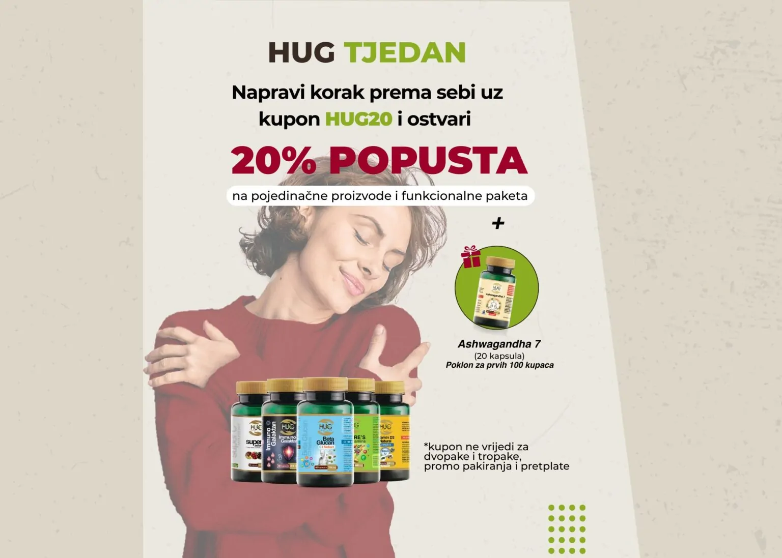 Info za promo akciju HUG tjedan, 20% popusta